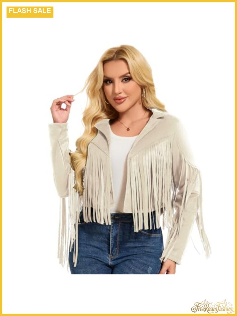 Faux Suede Leather Fringe Jacket Western Tassel Motorcycle Hippie Costume